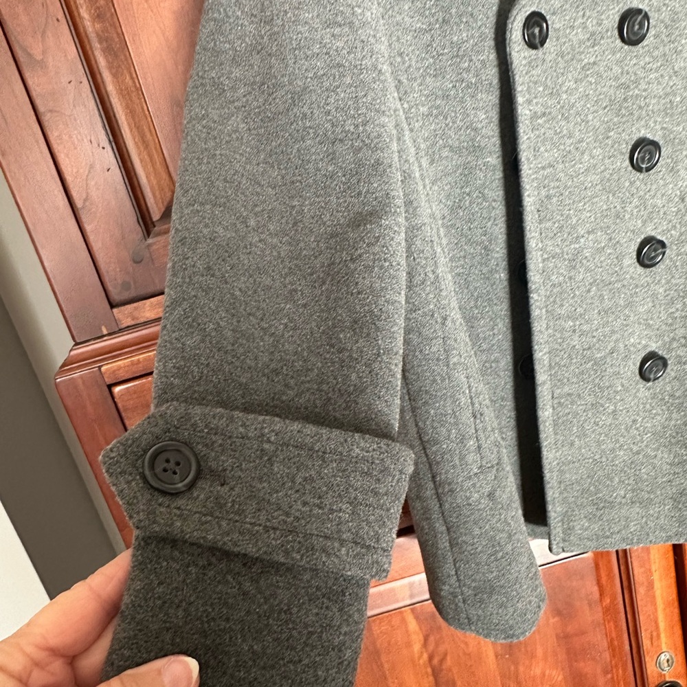 Lands' End Women's Charcoal Pea Coat - Picture 8 of 8
